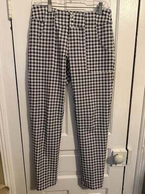 Jofit Women's Black and White Gingham Cropped Stretch Pants Size 0